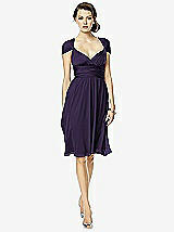 Front View Thumbnail - Concord Twist Wrap Dress w/ Chiffon Overskirt: Short