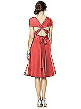 Rear View Thumbnail - Perfect Coral Twist Wrap Dress w/ Chiffon Overskirt: Short