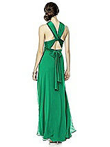 Rear View Thumbnail - Pantone Emerald Twist Wrap Dress w/ Chiffon Overskirt: Long