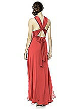 Rear View Thumbnail - Perfect Coral Twist Wrap Dress w/ Chiffon Overskirt: Long