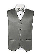 Rear View Thumbnail - Charcoal Gray Matte Satin Tuxedo Vests by After Six