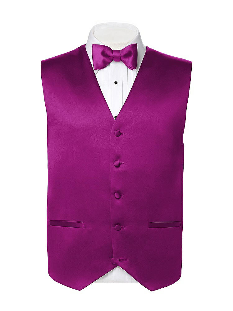 Back View - Persian Plum Matte Satin Tuxedo Vests by After Six