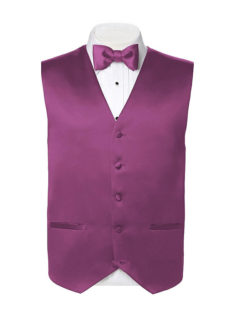 Back View - Radiant Orchid Matte Satin Tuxedo Vests by After Six