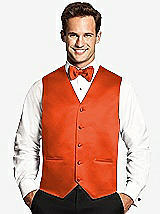 Front View Thumbnail - Tangerine Tango Matte Satin Tuxedo Vests by After Six
