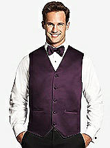 Front View Thumbnail - Aubergine Matte Satin Tuxedo Vests by After Six