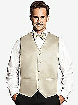 Front View Thumbnail - Champagne Matte Satin Tuxedo Vests by After Six