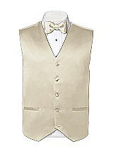 Rear View Thumbnail - Champagne Matte Satin Tuxedo Vests by After Six