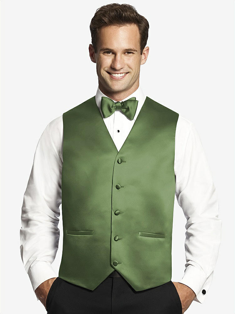 Front View - Clover Matte Satin Tuxedo Vests by After Six