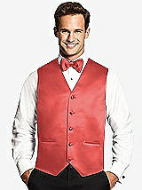Front View Thumbnail - Perfect Coral Matte Satin Tuxedo Vests by After Six