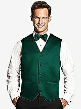 Front View Thumbnail - Hunter Green Matte Satin Tuxedo Vests by After Six