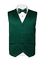Rear View Thumbnail - Hunter Green Matte Satin Tuxedo Vests by After Six