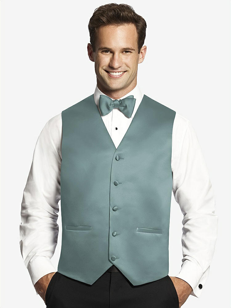 Front View - Icelandic Matte Satin Tuxedo Vests by After Six