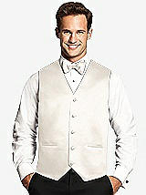 Front View Thumbnail - Ivory Matte Satin Tuxedo Vests by After Six