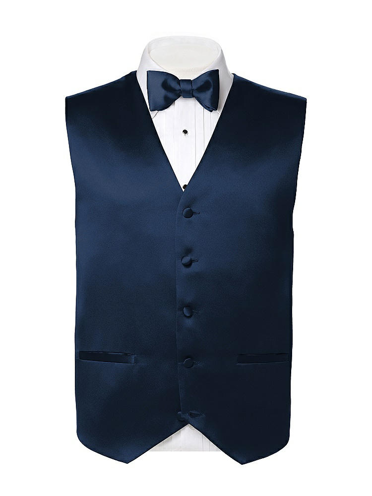 Back View - Midnight Navy Matte Satin Tuxedo Vests by After Six