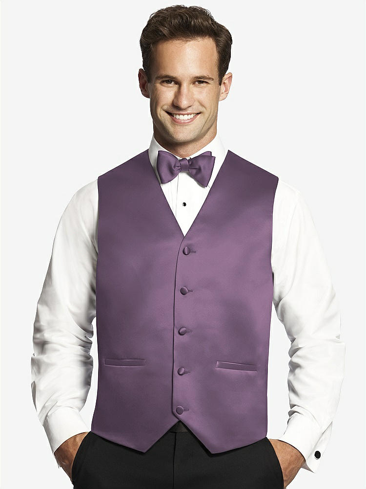 Front View - Smashing Matte Satin Tuxedo Vests by After Six