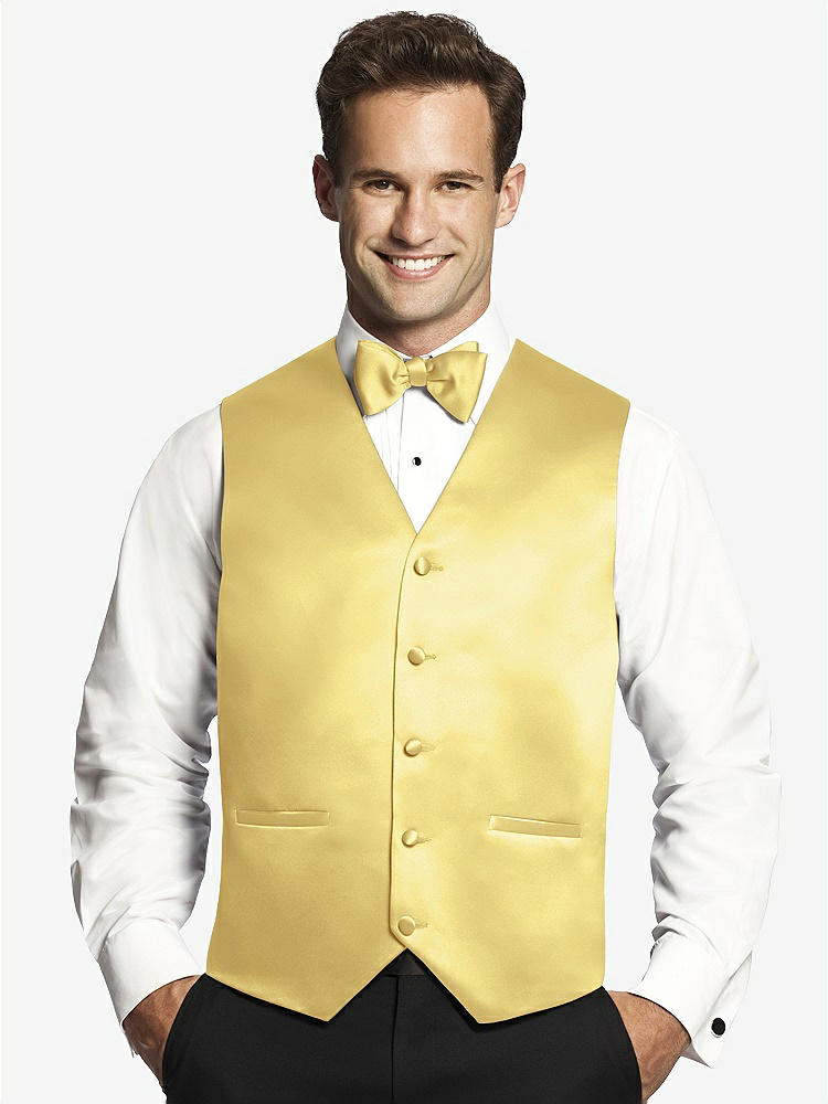 Front View - Sunflower Matte Satin Tuxedo Vests by After Six