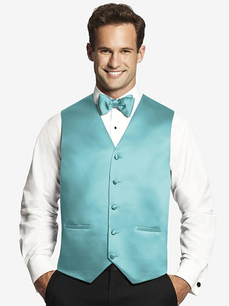 Front View - Spa Matte Satin Tuxedo Vests by After Six