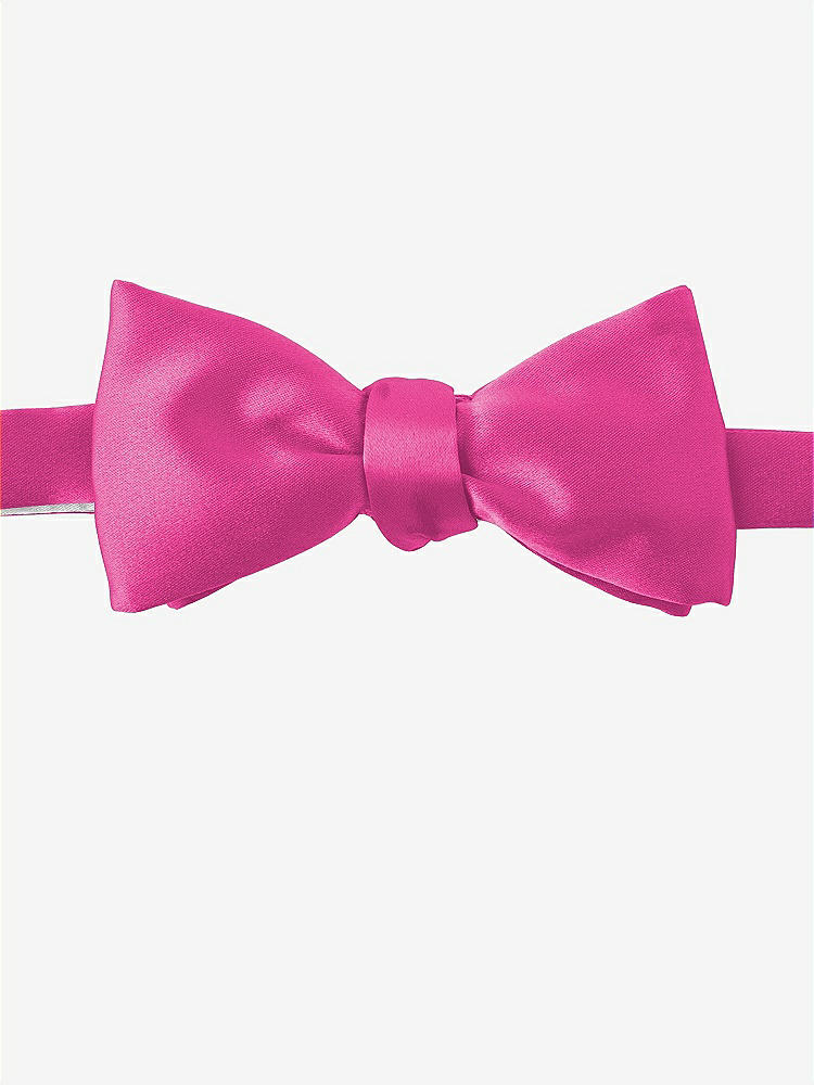 Front View - Fuchsia Matte Satin Bow Ties by After Six