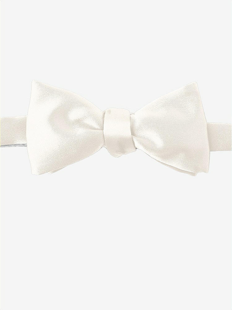 Front View - Ivory Matte Satin Bow Ties by After Six