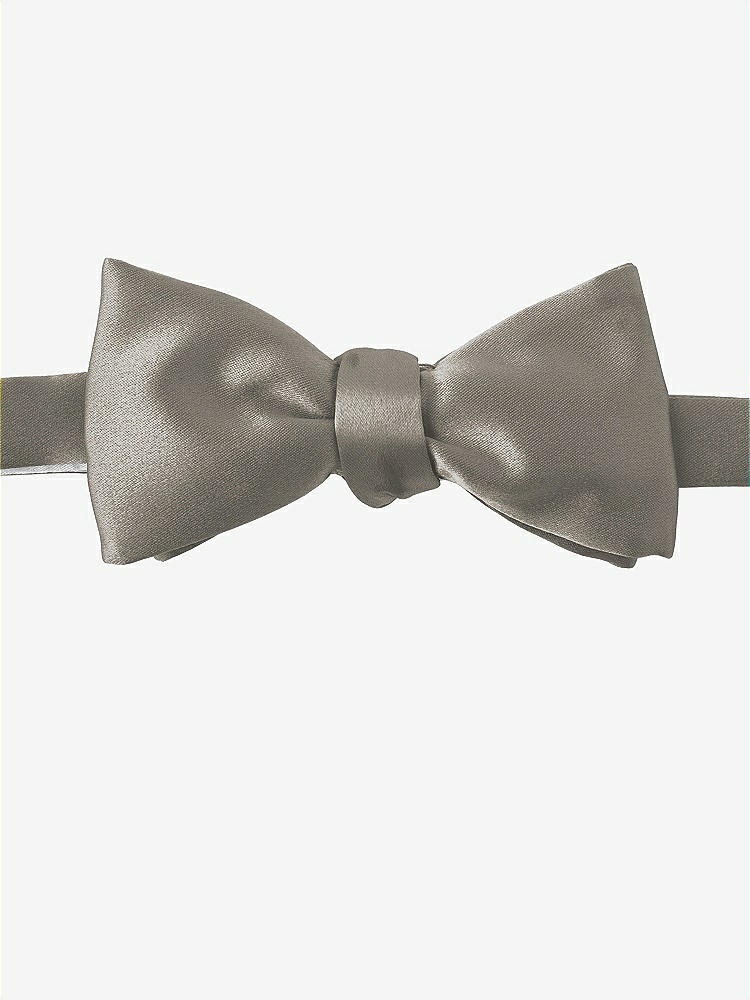 Front View - Mocha Matte Satin Bow Ties by After Six