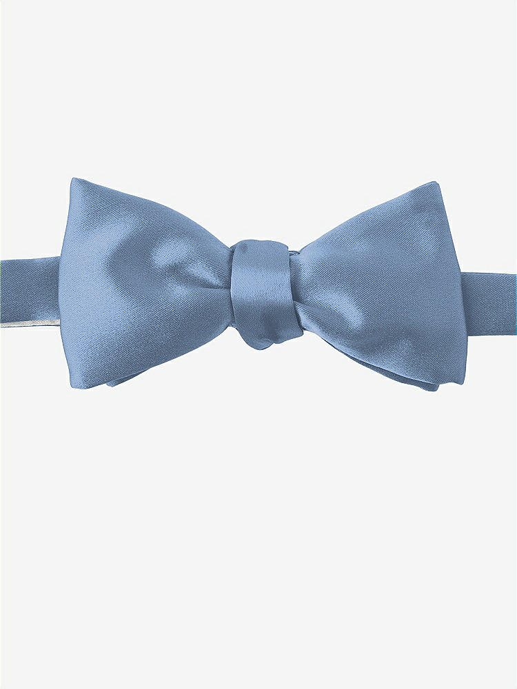 Front View - Windsor Blue Matte Satin Bow Ties by After Six