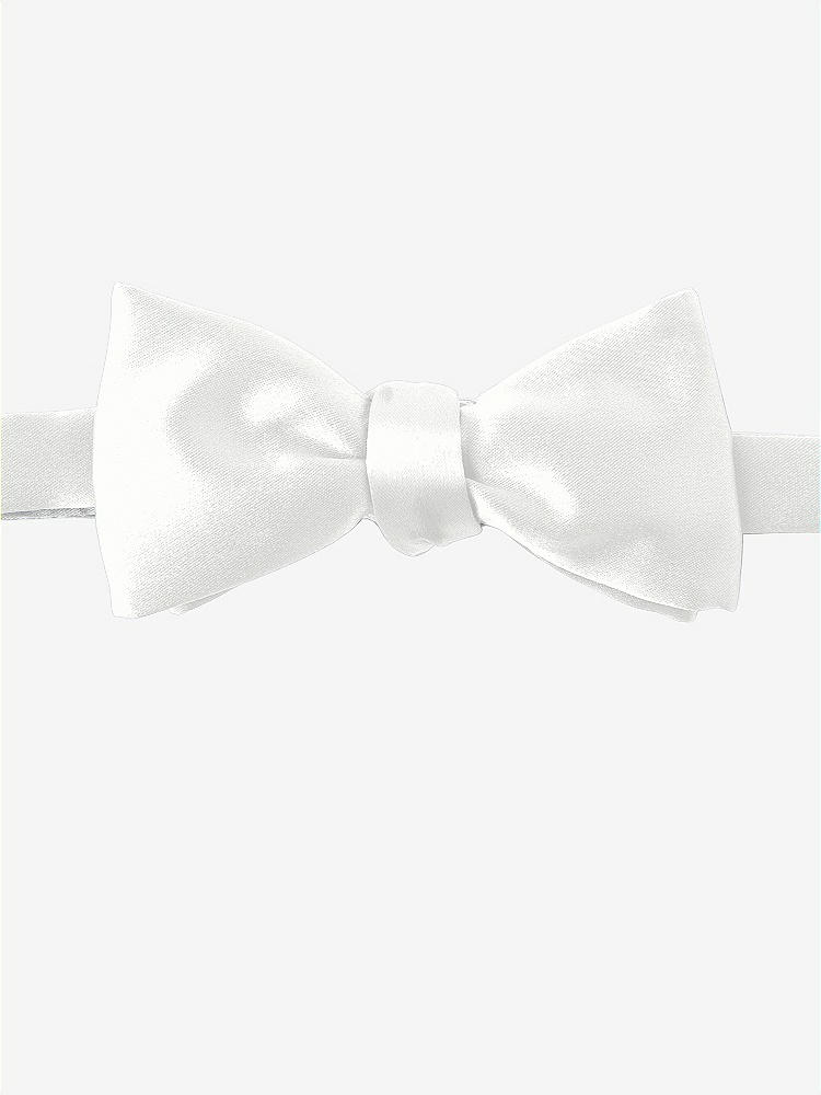 Front View - White Matte Satin Bow Ties by After Six