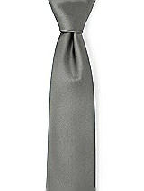 Front View Thumbnail - Charcoal Gray Matte Satin Neckties by After Six