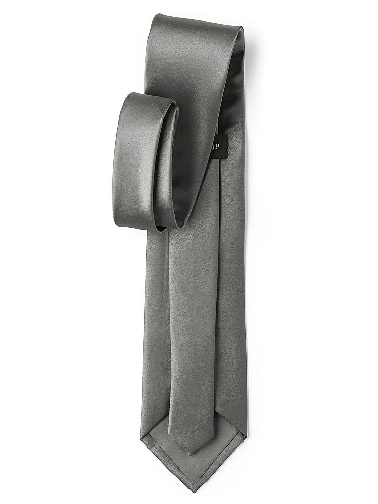 Back View - Charcoal Gray Matte Satin Neckties by After Six
