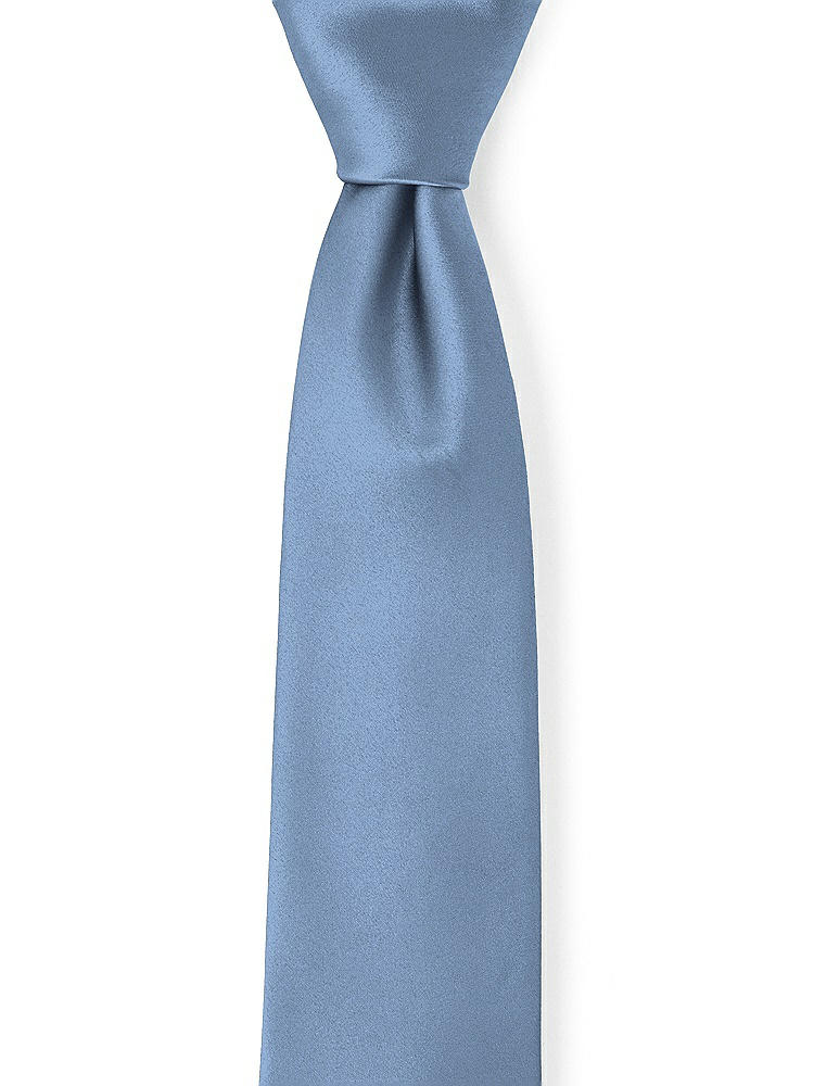 Front View - Windsor Blue Matte Satin Neckties by After Six