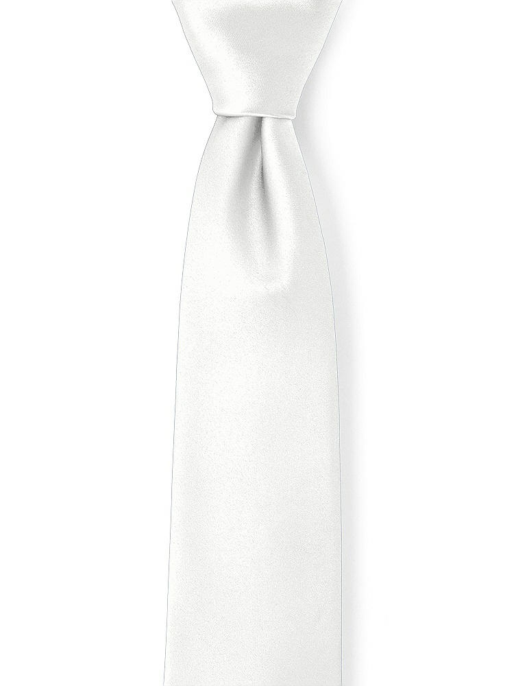 Front View - White Matte Satin Neckties by After Six