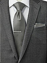 Rear View Thumbnail - Charcoal Gray Matte Satin Pocket Squares by After Six