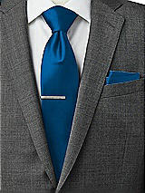 Rear View Thumbnail - Cerulean Matte Satin Pocket Squares by After Six