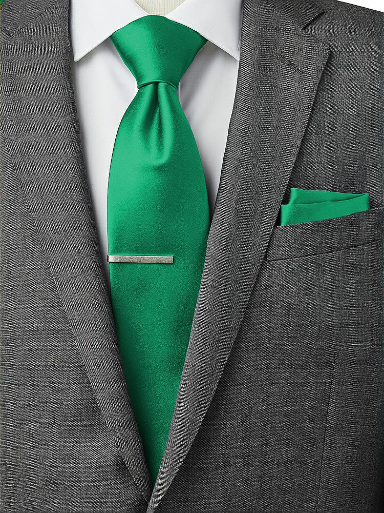 Back View - Pantone Emerald Matte Satin Pocket Squares by After Six