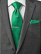 Rear View Thumbnail - Pantone Emerald Matte Satin Pocket Squares by After Six