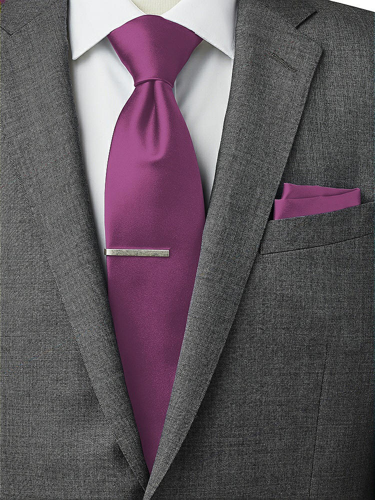Back View - Radiant Orchid Matte Satin Pocket Squares by After Six