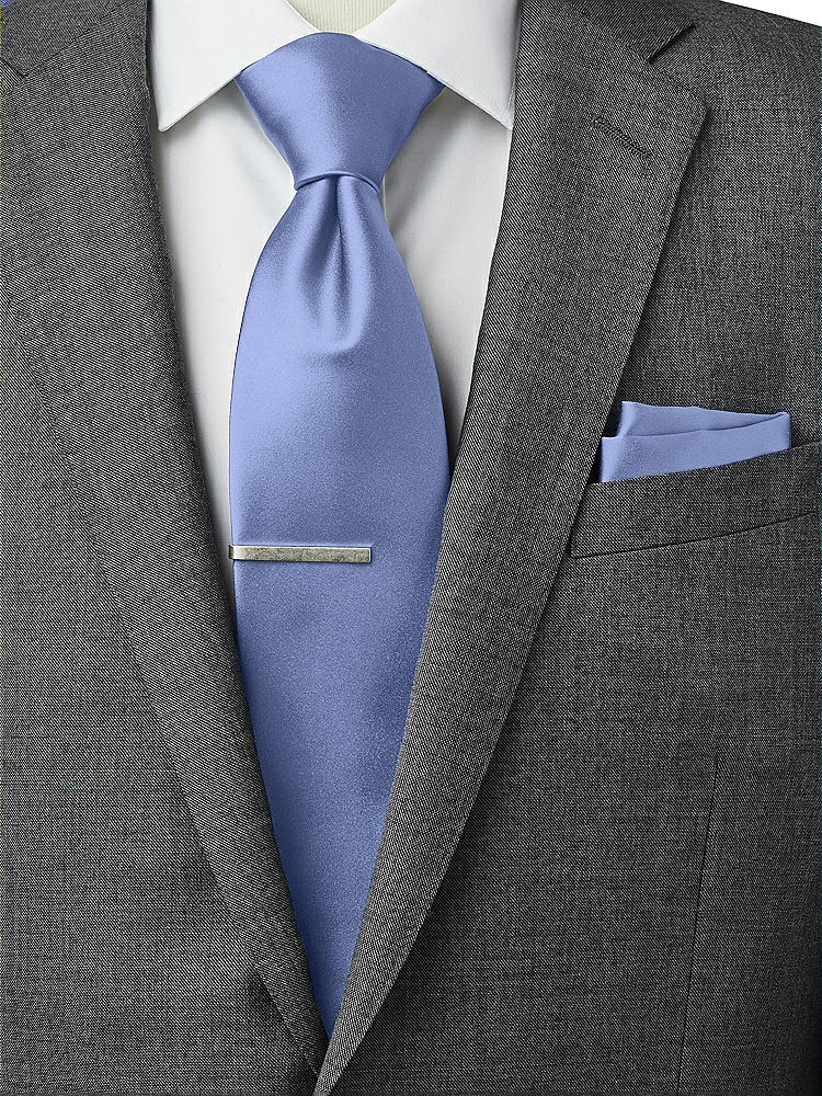 Back View - Periwinkle - PANTONE Serenity Matte Satin Pocket Squares by After Six