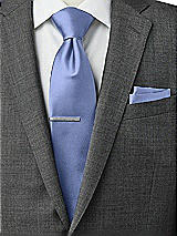 Rear View Thumbnail - Periwinkle - PANTONE Serenity Matte Satin Pocket Squares by After Six