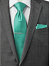 Rear View Thumbnail - Pantone Turquoise Matte Satin Pocket Squares by After Six