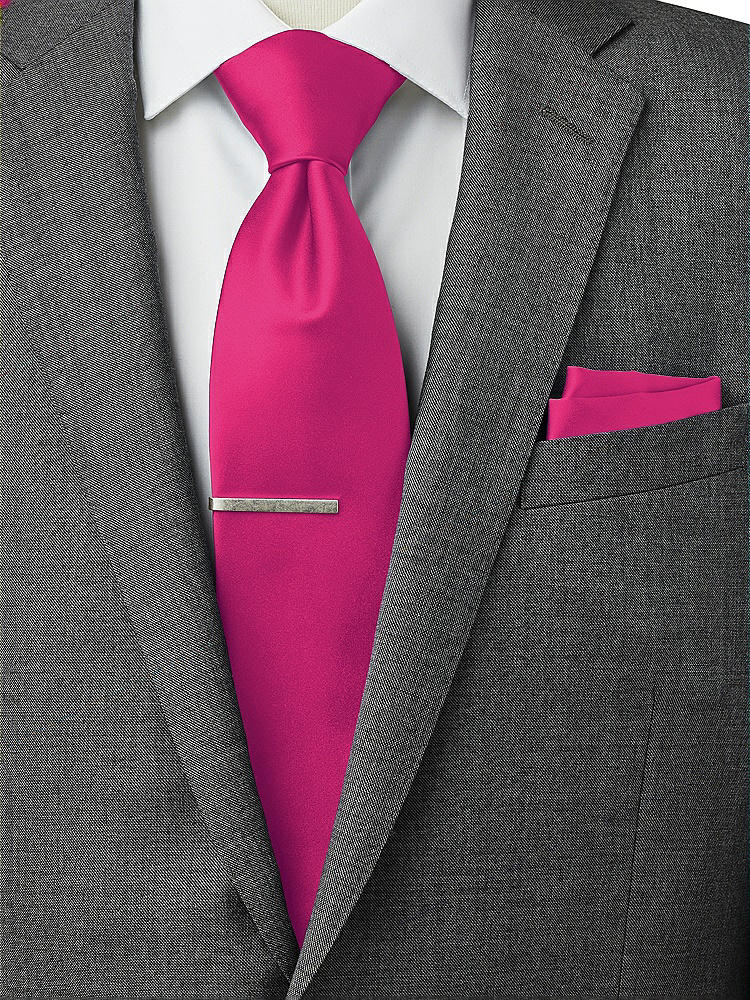 Back View - Think Pink Matte Satin Pocket Squares by After Six
