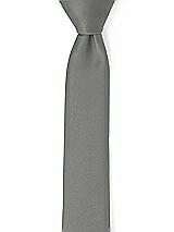 Front View Thumbnail - Charcoal Gray Matte Satin Narrow Ties by After Six