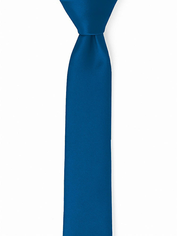 Front View - Cerulean Matte Satin Narrow Ties by After Six