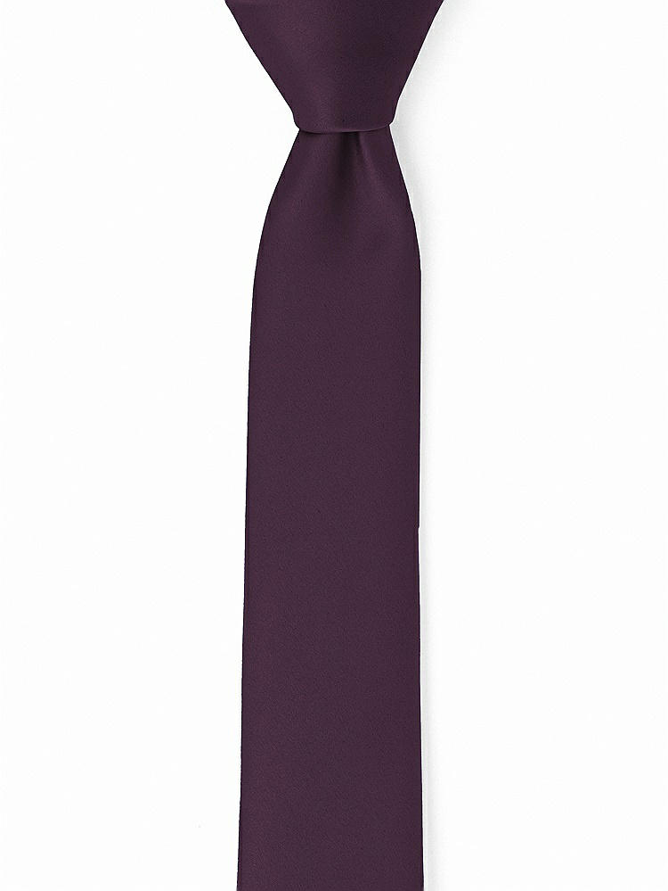 Front View - Aubergine Matte Satin Narrow Ties by After Six