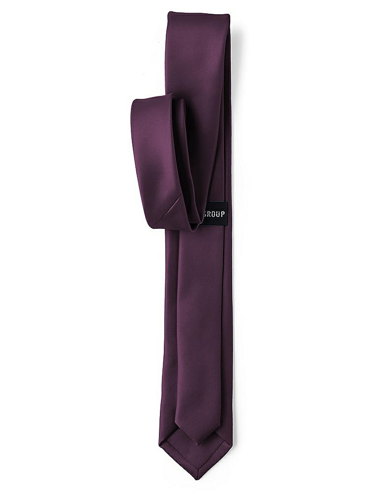 Back View - Aubergine Matte Satin Narrow Ties by After Six