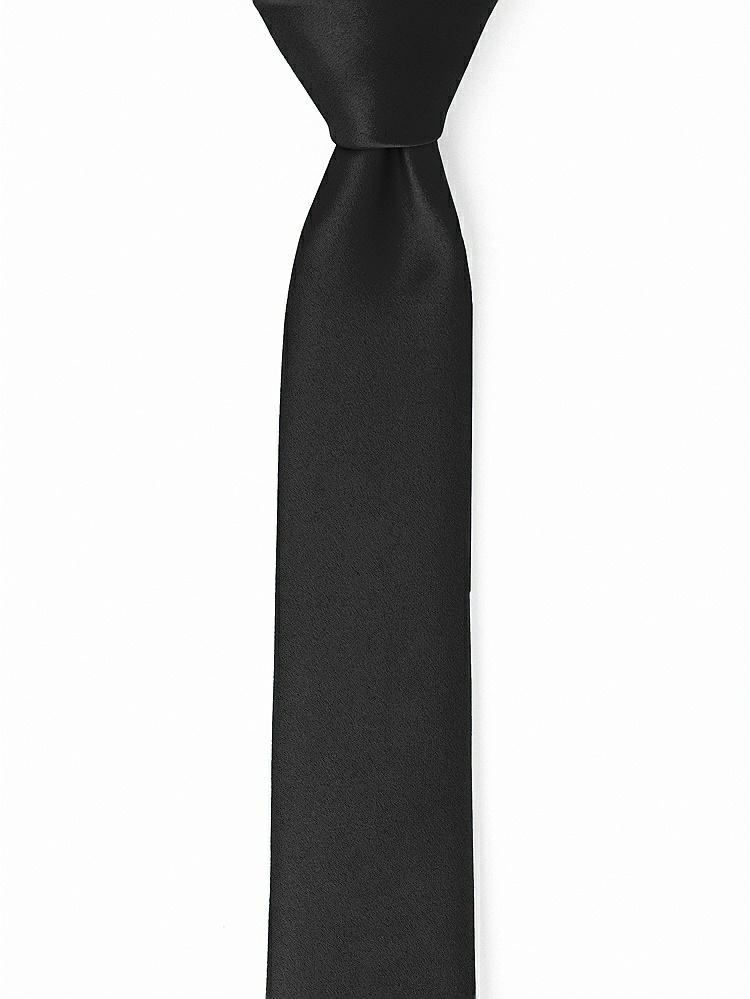 Front View - Black Matte Satin Narrow Ties by After Six