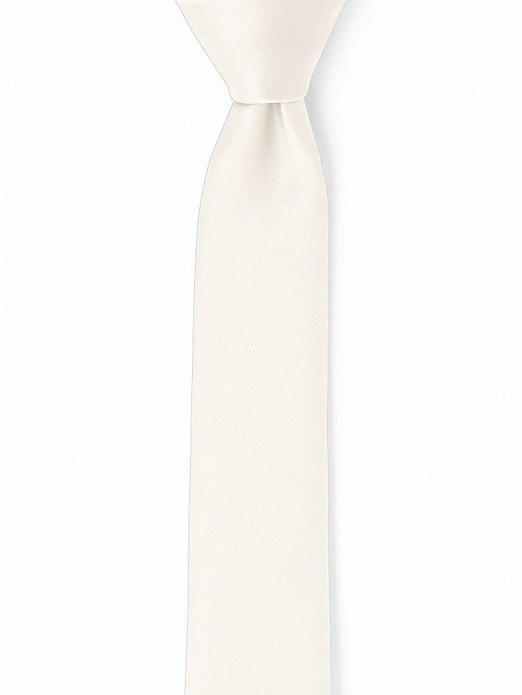 Front View - Ivory Matte Satin Narrow Ties by After Six