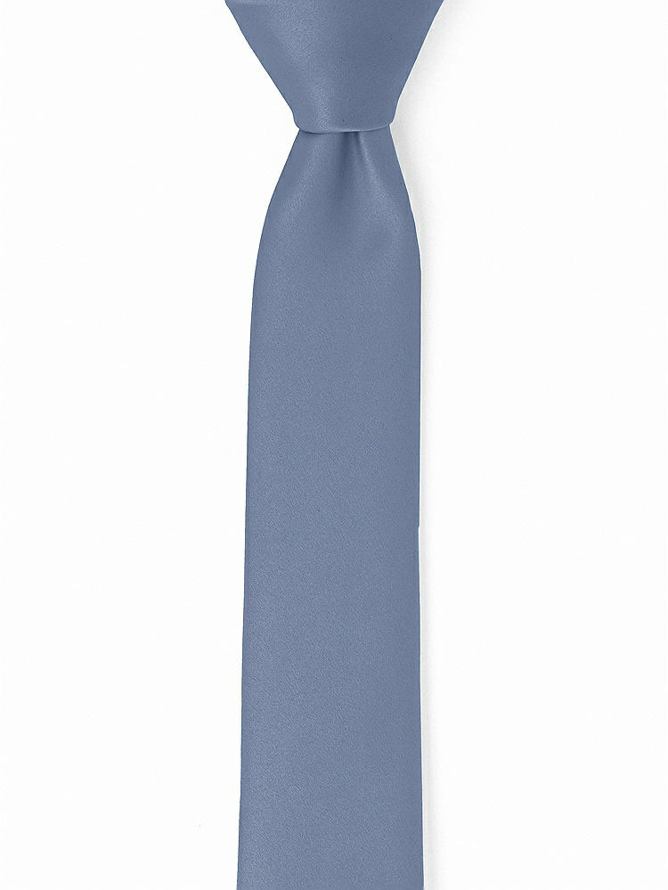 Front View - Larkspur Blue Matte Satin Narrow Ties by After Six