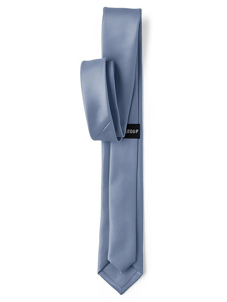Back View - Larkspur Blue Matte Satin Narrow Ties by After Six