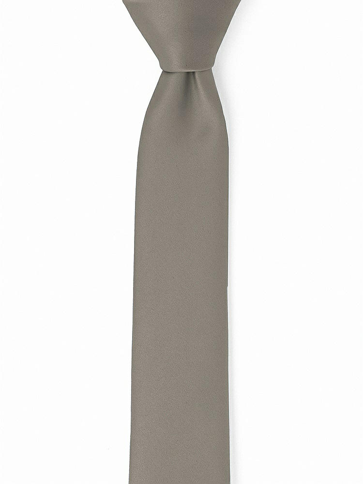 Front View - Mocha Matte Satin Narrow Ties by After Six