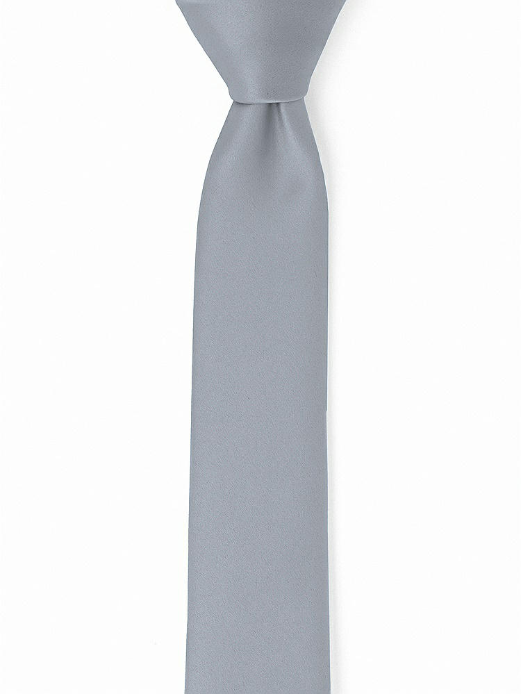Front View - Platinum Matte Satin Narrow Ties by After Six
