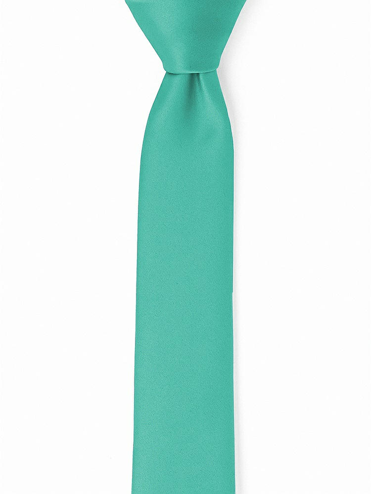 Front View - Pantone Turquoise Matte Satin Narrow Ties by After Six